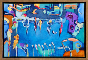 Anneke Peereboom, Revasserie bleue, acryl op doek 80 x 120 cm. Nr 771023