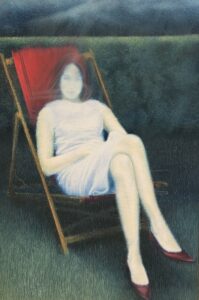 Victor Honig van den Bossche, Christine Keeler, oliepastel 100 x 70 cm., nr 095035