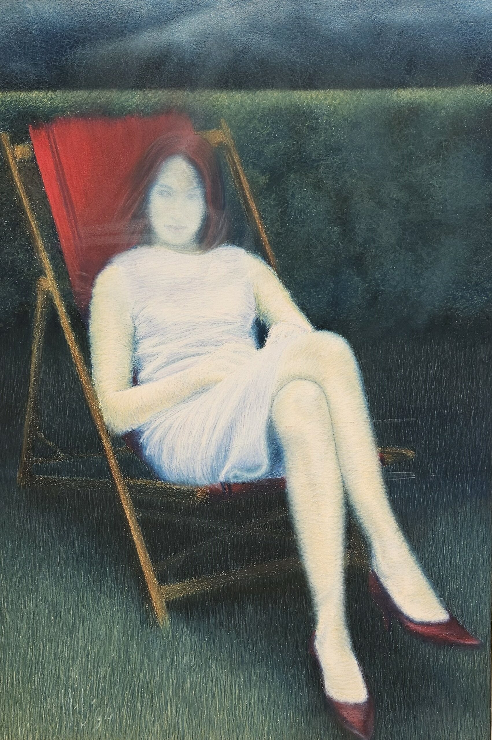 Victor Honig van den Bossche, Christine Keeler, oliepastel 100 x 70 cm., nr 095035