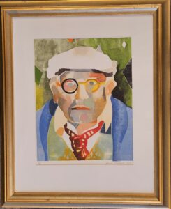 Nicole Montagne, David Hockney, sjabloondruk 59 x 48 cm., 2024. Nr. 429046 Nicole Montagne, David Hockney, sjabloondruk 59 x 48 cm., 2024. Nr. 429046
