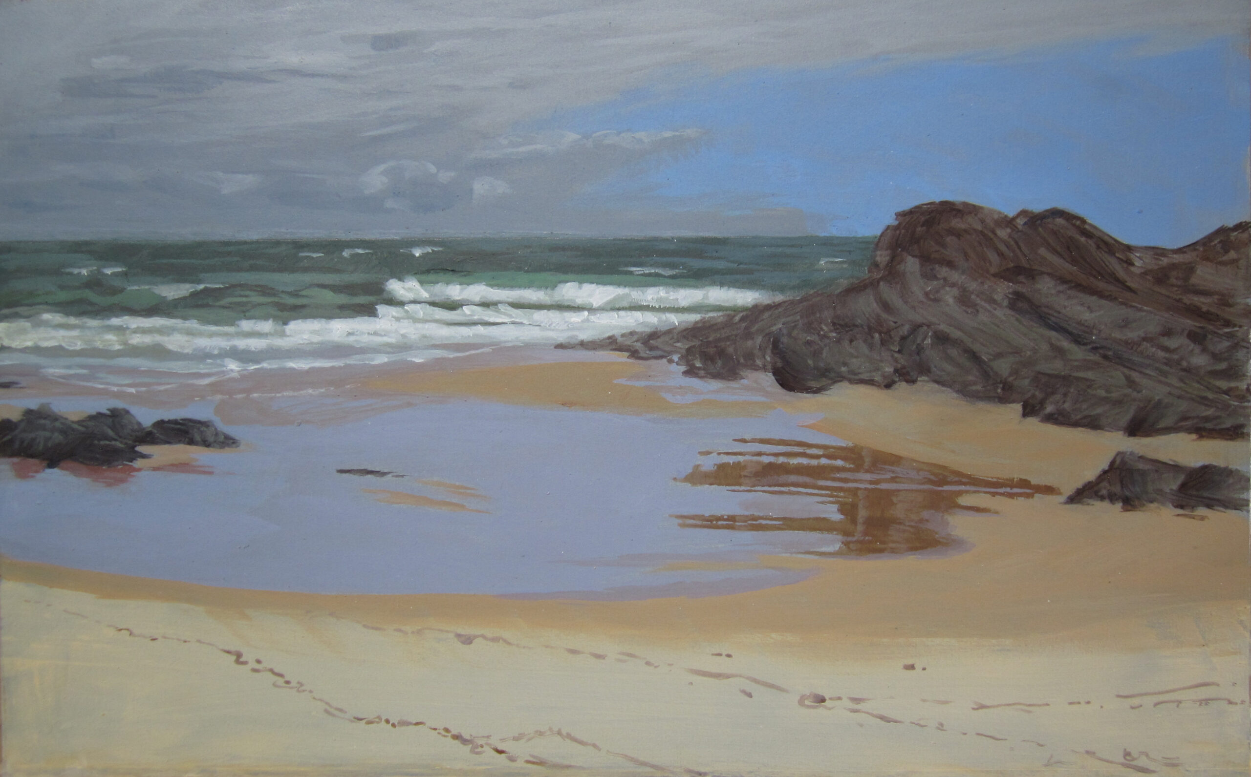 Annet Hiltermann, Eb, acryl op paneel, 30 x 48 cm., 2012